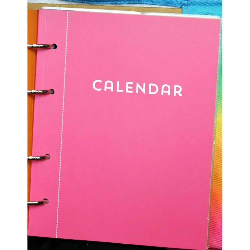 Recollections Fitness and Nutrition Planner Rainbow Colored 4 Ring Calendar Note